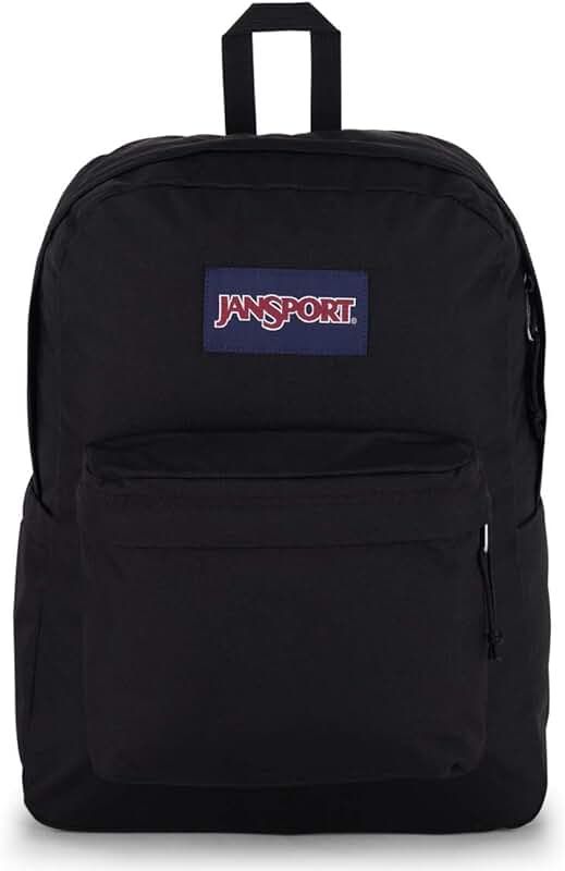 Spacious black backpack with padded laptop sleeve