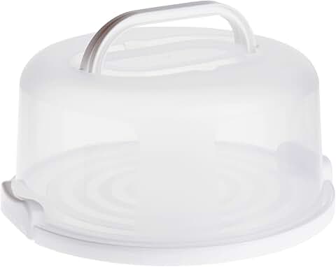 Round Cake Carrier with Lid, Handle, 12-inch diameter