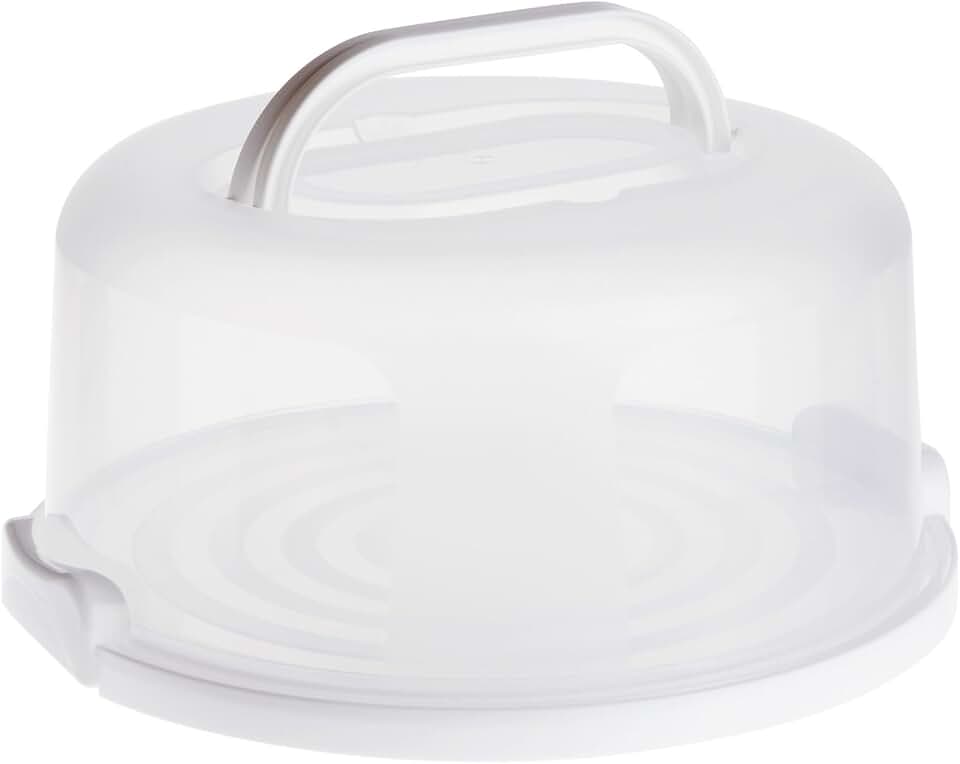 Round Cake Carrier with Lid, Handle, 12-inch diameter