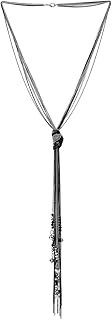 Multi-Strand Black and Silver Knot Pendant Necklace