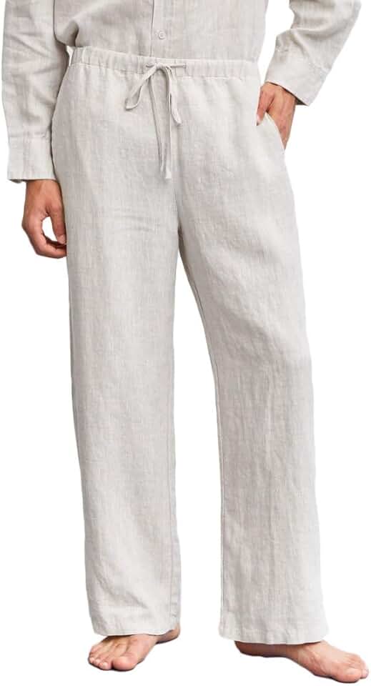 Men's 100% Linen Summer Loose Casual Pants
