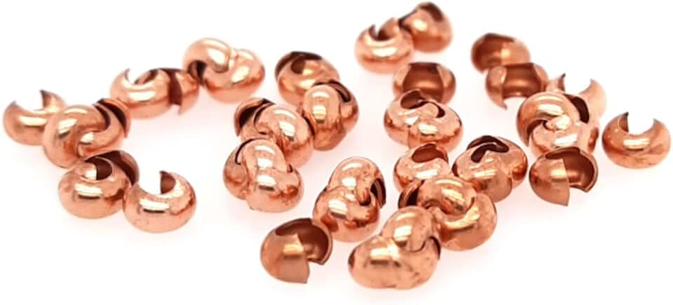 50pcs Copper Open Crimp Bead Covers, 4mm