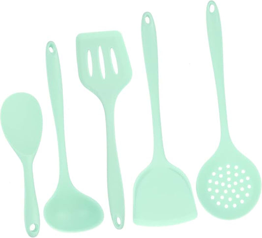 Green Mosaic Flower Ceramic Kitchen Scoop, 6 Inches