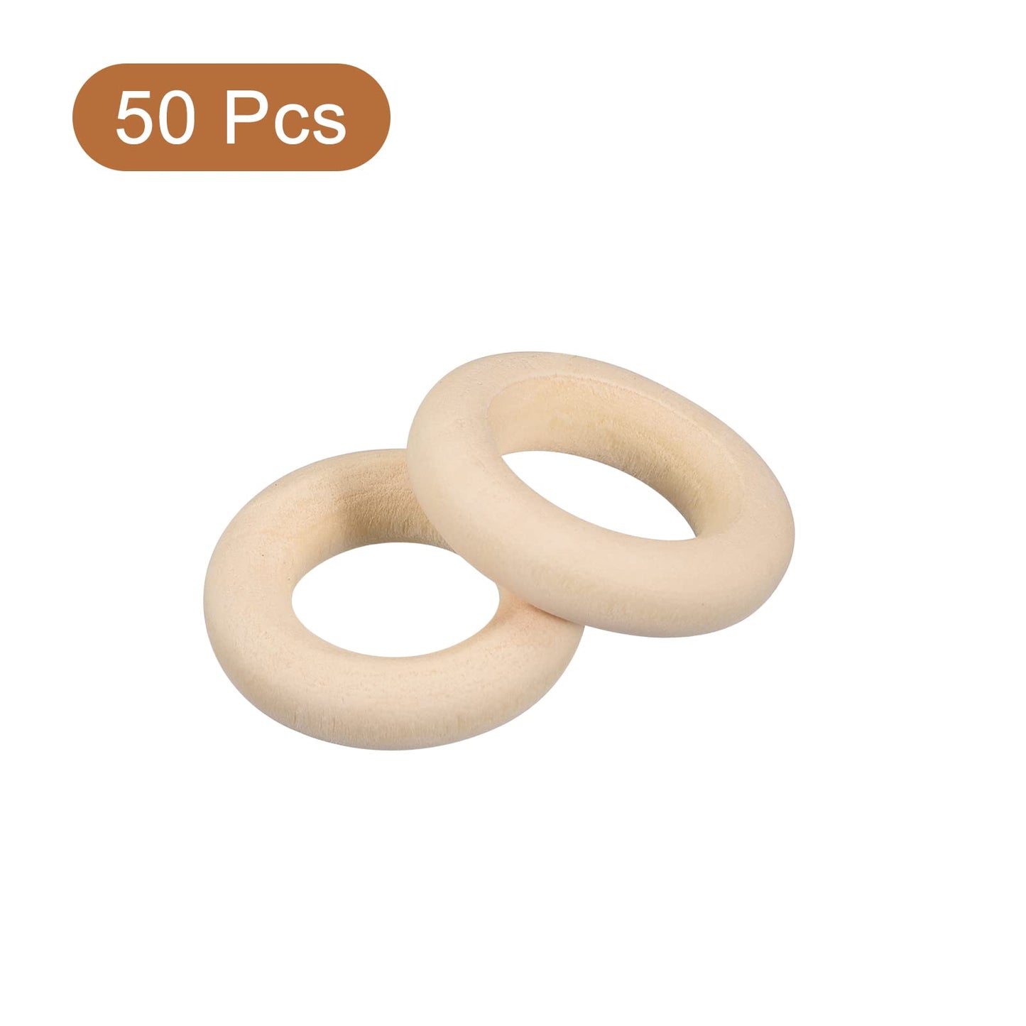 50Pcs 1-inch Natural Wooden Circles for Craft Projects