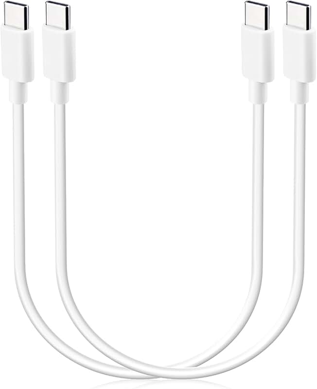 Short USB C Charging Cables, 2-Pack
