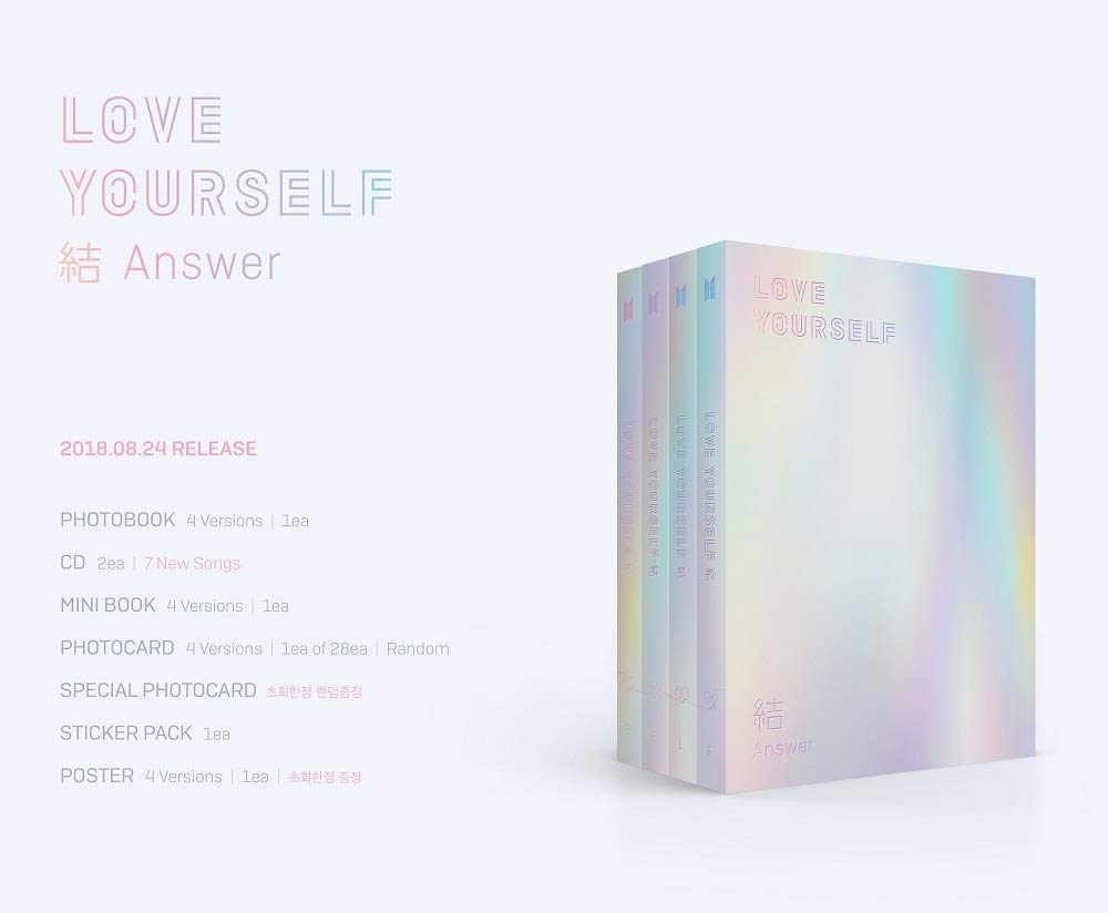 BTS - LOVE YOURSELF Answer [L ver.] 2CD+Photobook+Mini Book+Photocard+Sticker Pack+Free Gift