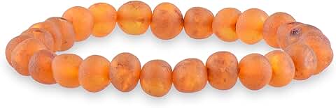 Unpolished Baroque Amber Bracelet with Baltic Sea Beads
