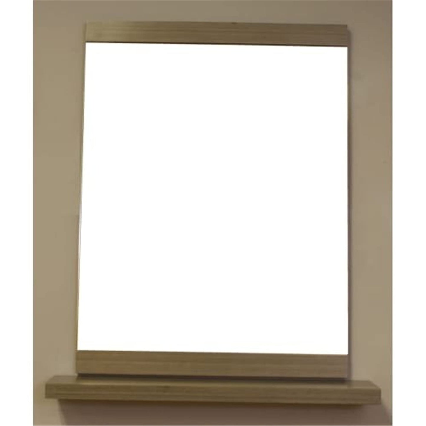 Mirror, Wood, Gray, 23.6-Inch