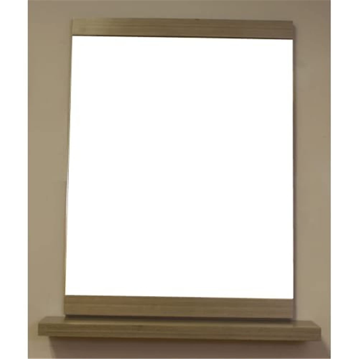 Mirror, Wood, Gray, 23.6-Inch