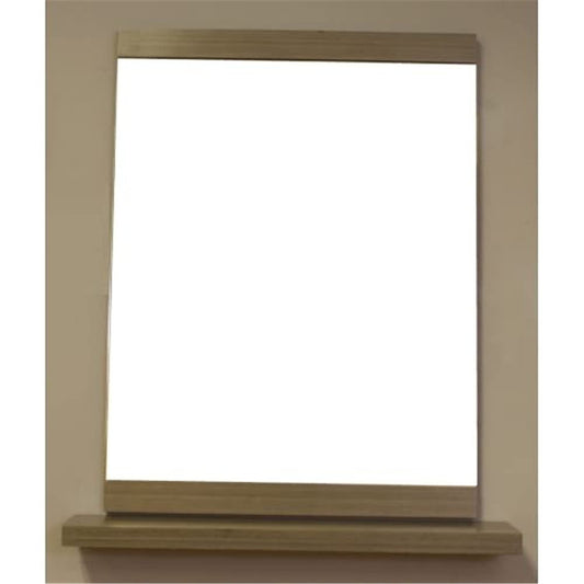 Mirror, Wood, Gray, 23.6-Inch