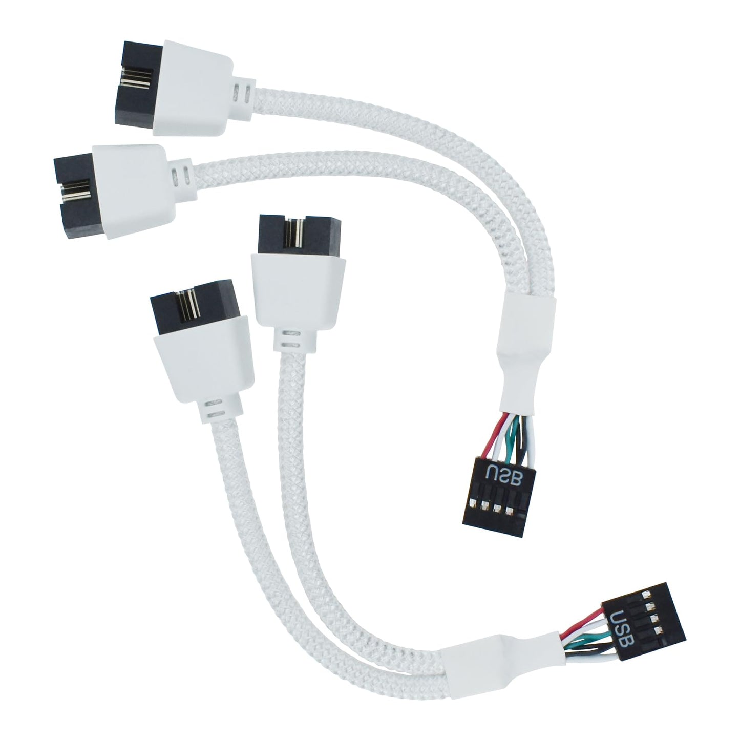 Two USB 2.0 Header Splitter Cables for Motherboard