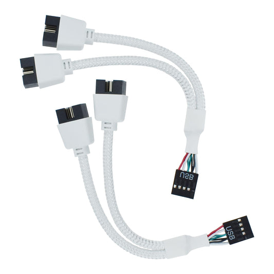 Two USB 2.0 Header Splitter Cables for Motherboard