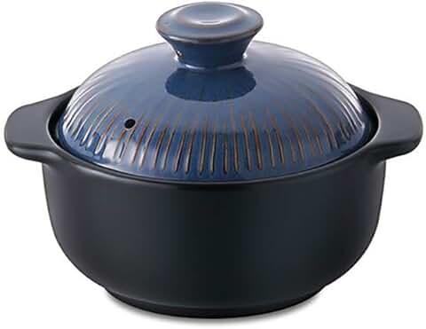 Vintage Blue Ceramic Hot Pot, 600ml
