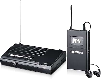 Wireless In-Ear Monitor System with 6 Channels and 164Ft Range