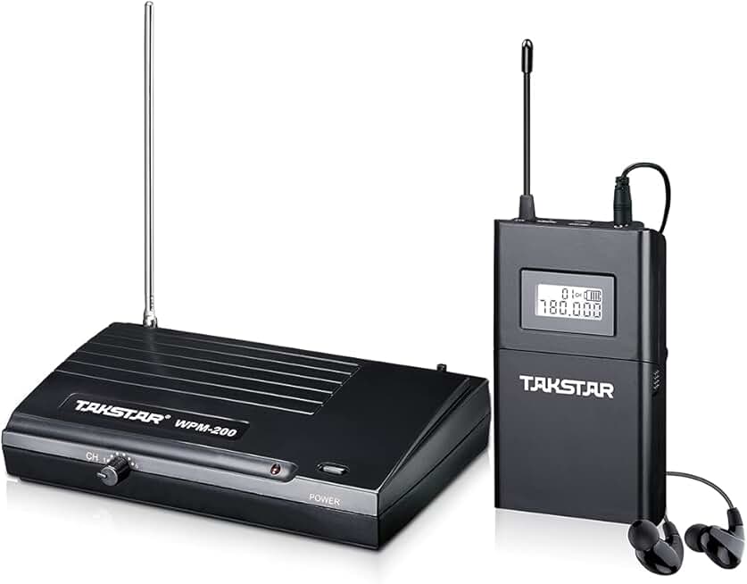 Wireless In-Ear Monitor System with 6 Channels and 164Ft Range