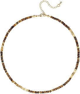 Beaded Boho Beach Necklace with Natural Stone