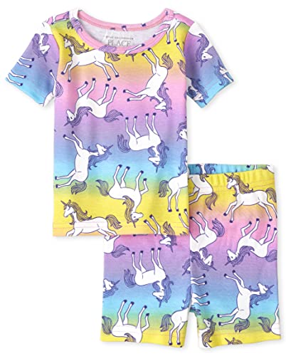 The Children s  Baby   Toddler-PJ 2 PC Family Matching Pajamas Sets, Snug Fit 100  Cotton, Big Kid, Toddler, Baby, Allover Rainbow Unicorn, 3-6 Months