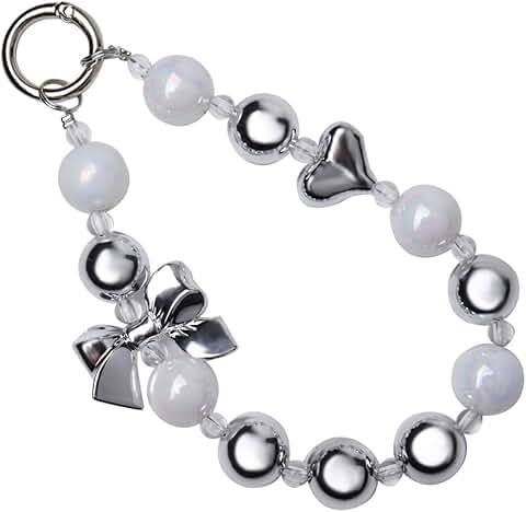 Beaded Phone Chain Wrist Strap for Women and Girls