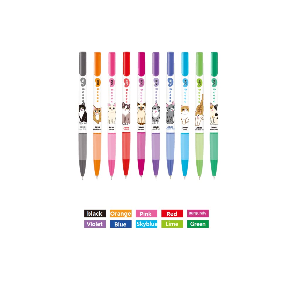 Pack of 11 Non-Smudge Gel Pens with 0.38mm Ink