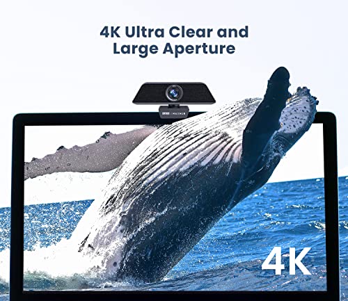 MAXHUB 4K Stream Webcam with Microphone, Auto framing, Ultra 4K HD Video Calling, Noise-Canceling mic, HD Auto Light Correction, Wide Field of View, Works with Microsoft Teams, Zoom, Google Voice