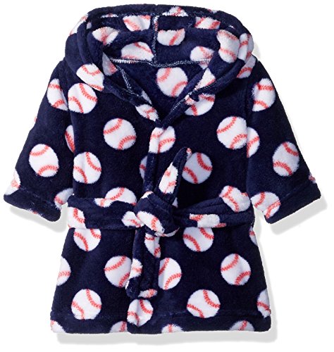 Uni  Baby Plush Bathrobe, Baseball, 0-9M