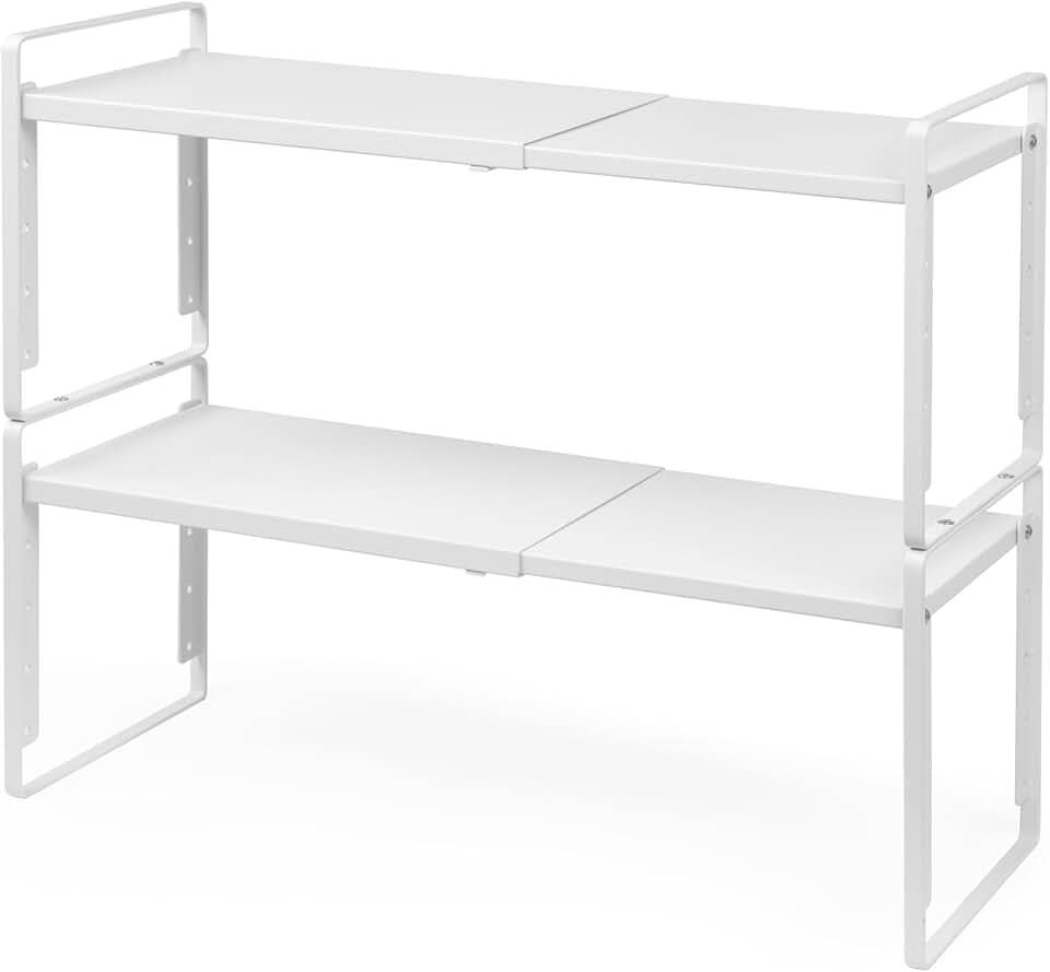 Expandable 2-Pack Metal Shelf Organizer for Kitchen and Pantry