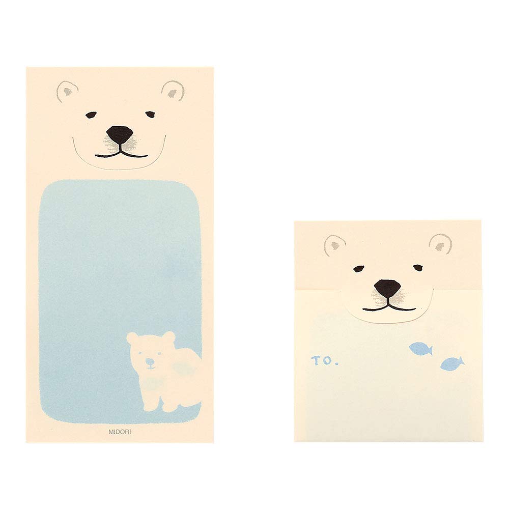 Midori Sticky Paper with Polar Bear Pattern