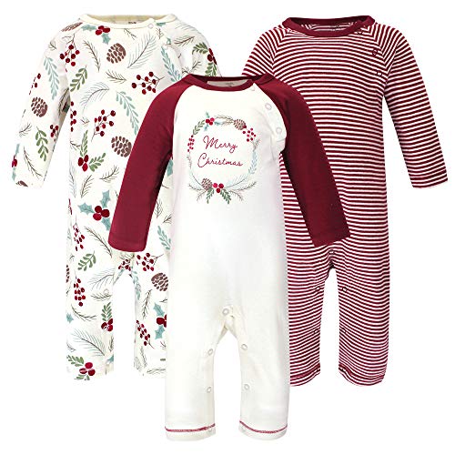 baby girls  Cotton Coveralls Jumpsuit, Holly Berry, 0-3 Months US