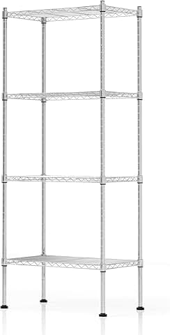 4-Tier Adjustable Metal Shelving Unit for Storage