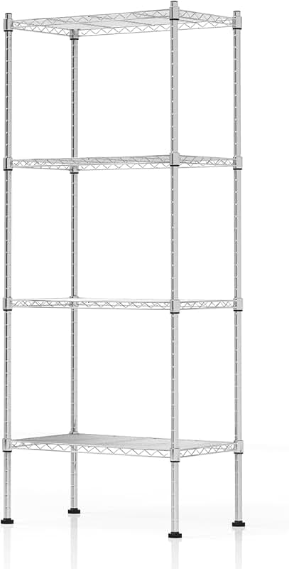 4-Tier Adjustable Metal Shelving Unit for Storage