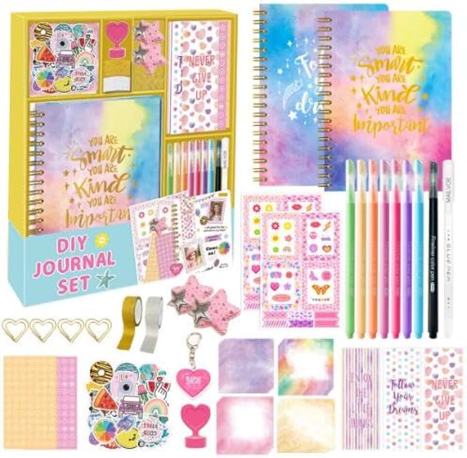 DIY Journal Set for Girls, 98 Pieces, Art and Craft Supplies