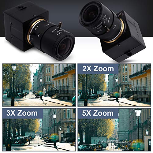 USB Camera Full HD 1080P Webcam with Zoom Lens 2.8-12mm,Manual Focus Webcam Camera for Computer,H.264 0.01lux Ultra Low Lux Camera with Sony IMX323 Sensor for Streaming/Video Conference/Studio