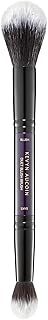Dual-ended blush and bake brush for blending and pressing