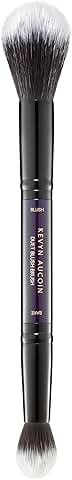 Dual-ended blush and bake brush for blending and pressing