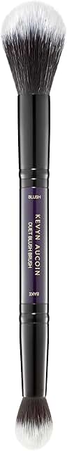 Dual-ended blush and bake brush for blending and pressing