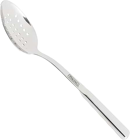 Solid Forged Stainless Steel Slotted Spoon with Stay-cool Handle