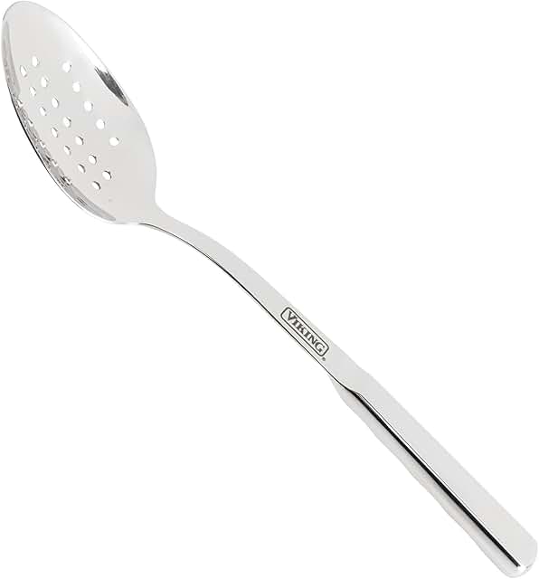 Solid Forged Stainless Steel Slotted Spoon with Stay-cool Handle