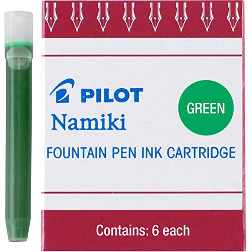 Green fountain pen ink cartridges, 6-pack
