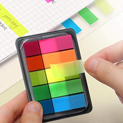Neon Index Tabs Flags Sticky Notes, 300 Pieces