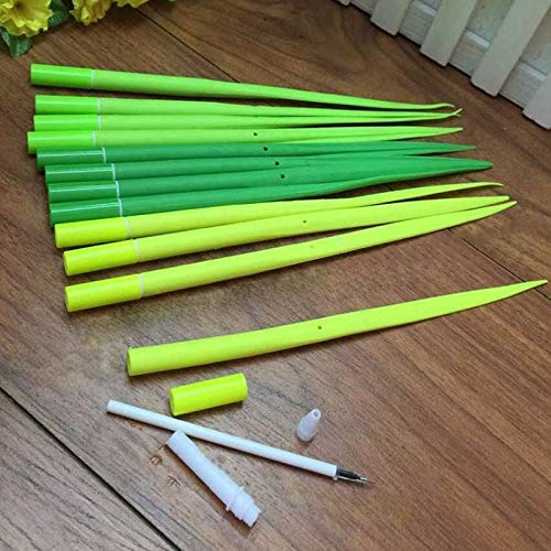 Set of 12 Tiny Green Grass Gel Pens for Office and School