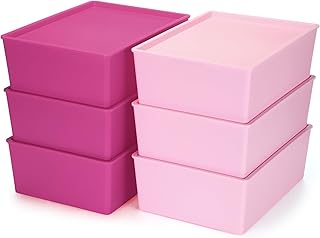 Six Large Plastic Storage Bins with Lids