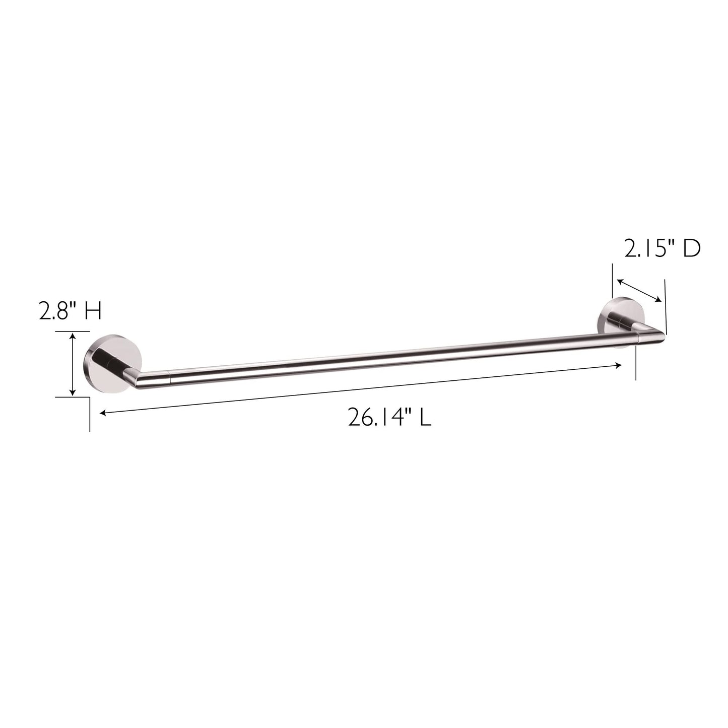 558320 Graz Towel Bar 24", Polished Chrome, 24 inch