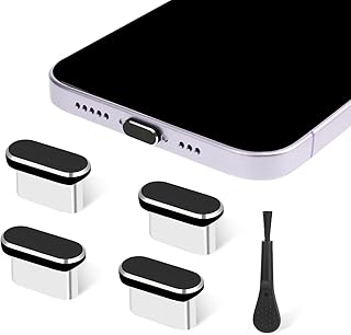 Set of 4 Type C Dust Plug Covers with Cleaning Brush