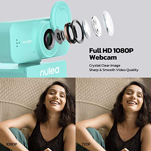 HD Webcam 1080P with Microphone for PC/Laptop Camera, Computer USB Camera with Privacy Cover for Video Calling, Online Classes, Conference, Works with skype, Zoom, Facetime