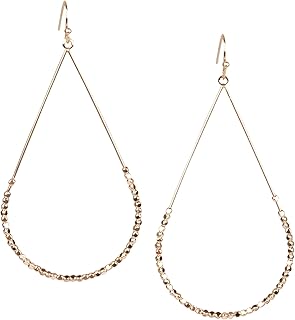 Teardrop Hoop Earrings with Seed Beads for Women