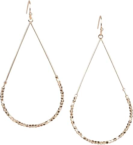 Teardrop Hoop Earrings with Seed Beads for Women