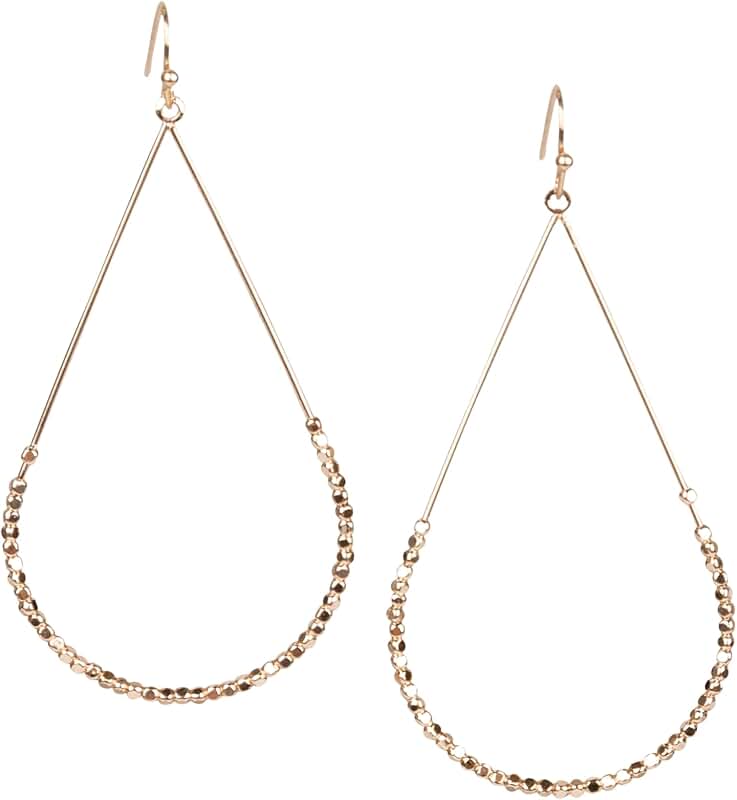 Teardrop Hoop Earrings with Seed Beads for Women
