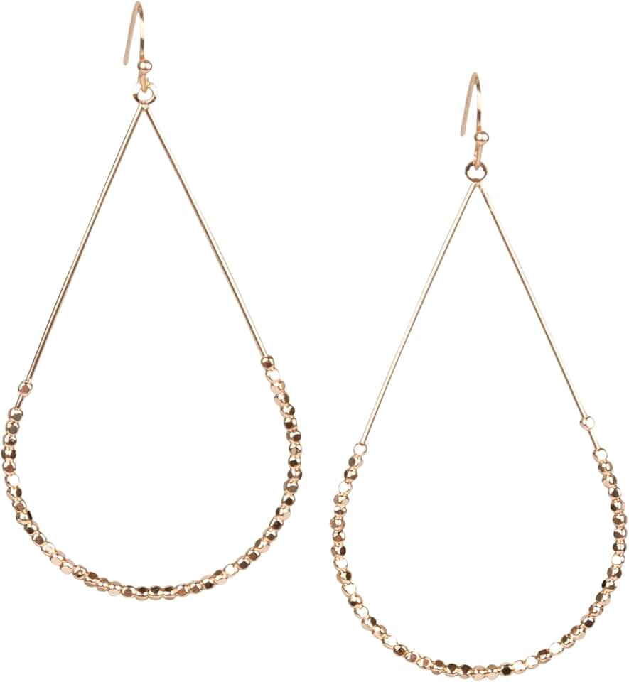 Teardrop Hoop Earrings with Seed Beads for Women
