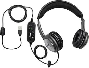 Overhead USB Transcription Headset with Leatherette Cushions