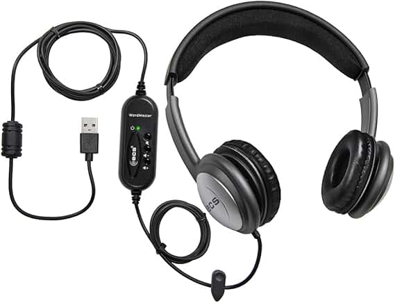 Overhead USB Transcription Headset with Leatherette Cushions